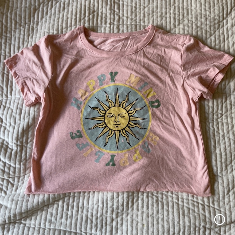 Happy Mind Sun cropped baby tee
